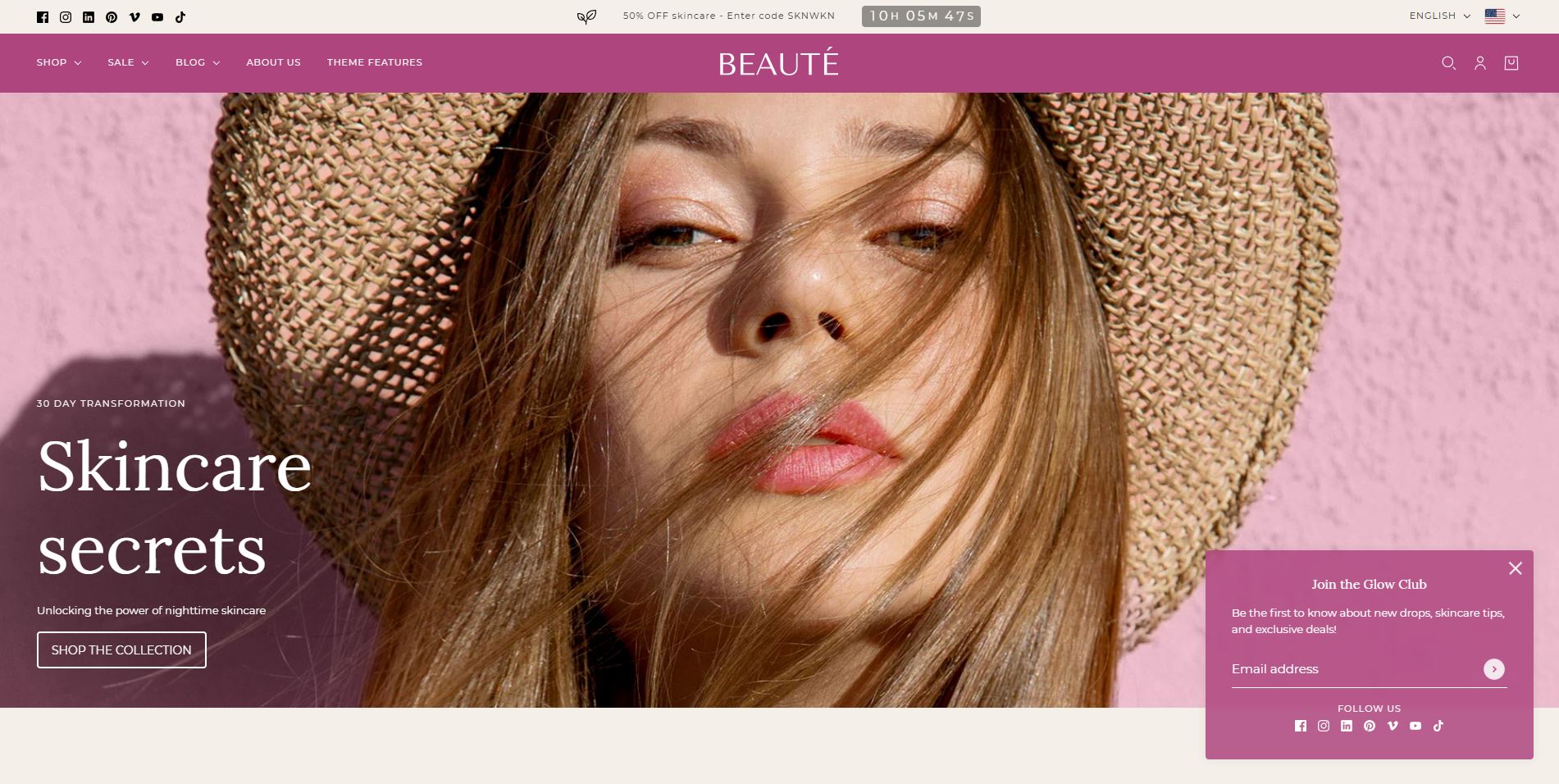 BEAUTÉ - Premium skincare and beauty products e-commerce website with elegant design