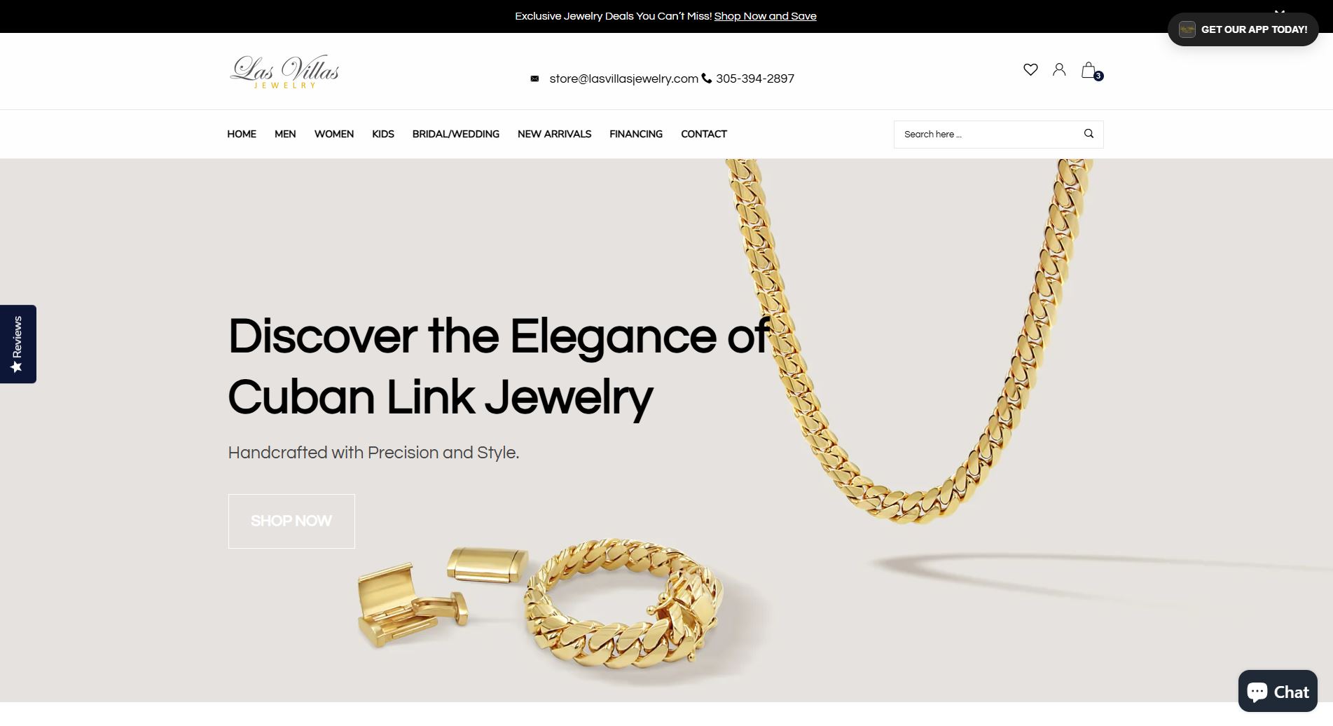 After: Las Villas Jewelry modern website design with 4.7% conversion rate, clean layout, and optimized user journey - Chosen6 Miami web design transformation